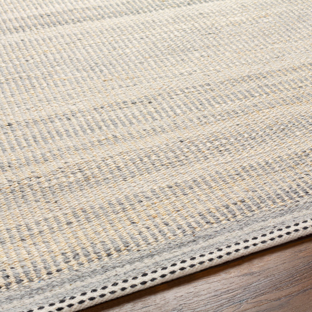 Nottingham Charcoal/Light Gray Handmade Rug - texture