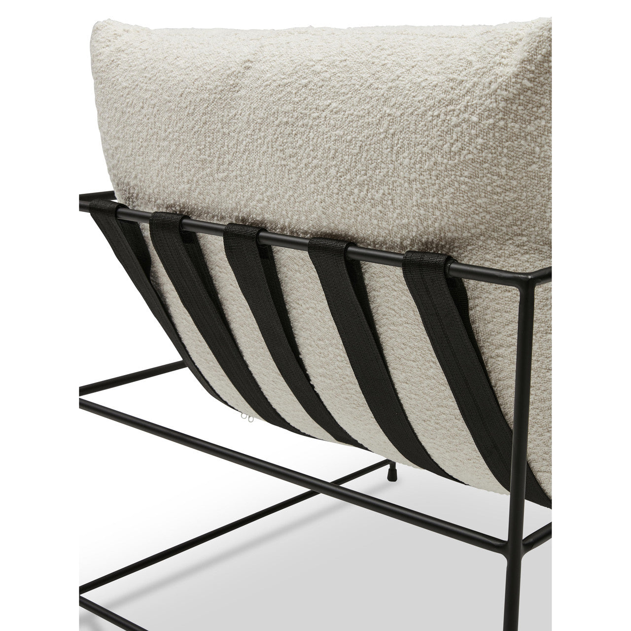 Metro - Trent Accent Chair - White Bouclé Upholstery