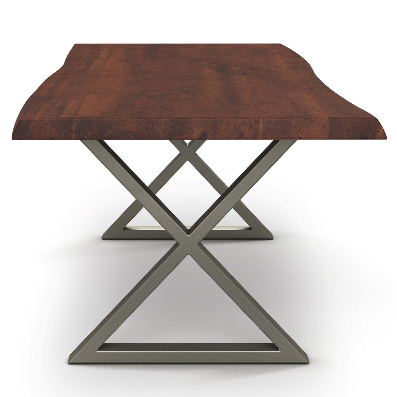 Brooks - Dining Table - X Base - 40" x 92" - Americano Top - Pewter Base