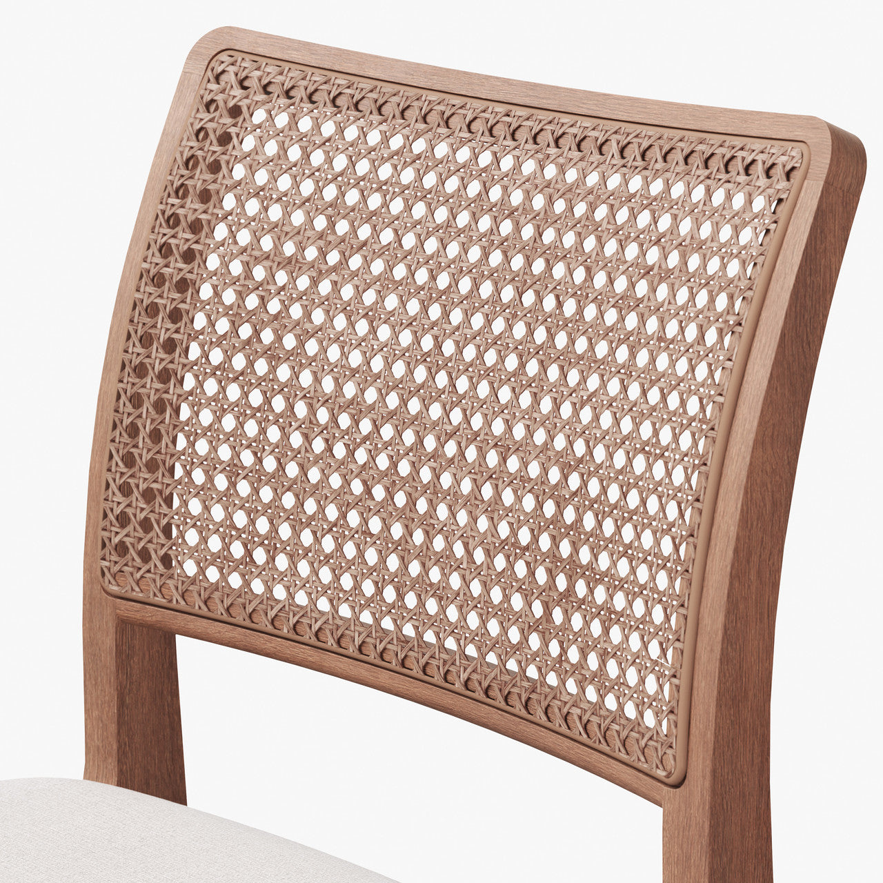 Modern Brazilian - Larissa Side Chair - Harvest Natural Upholstery - Nogal Frame