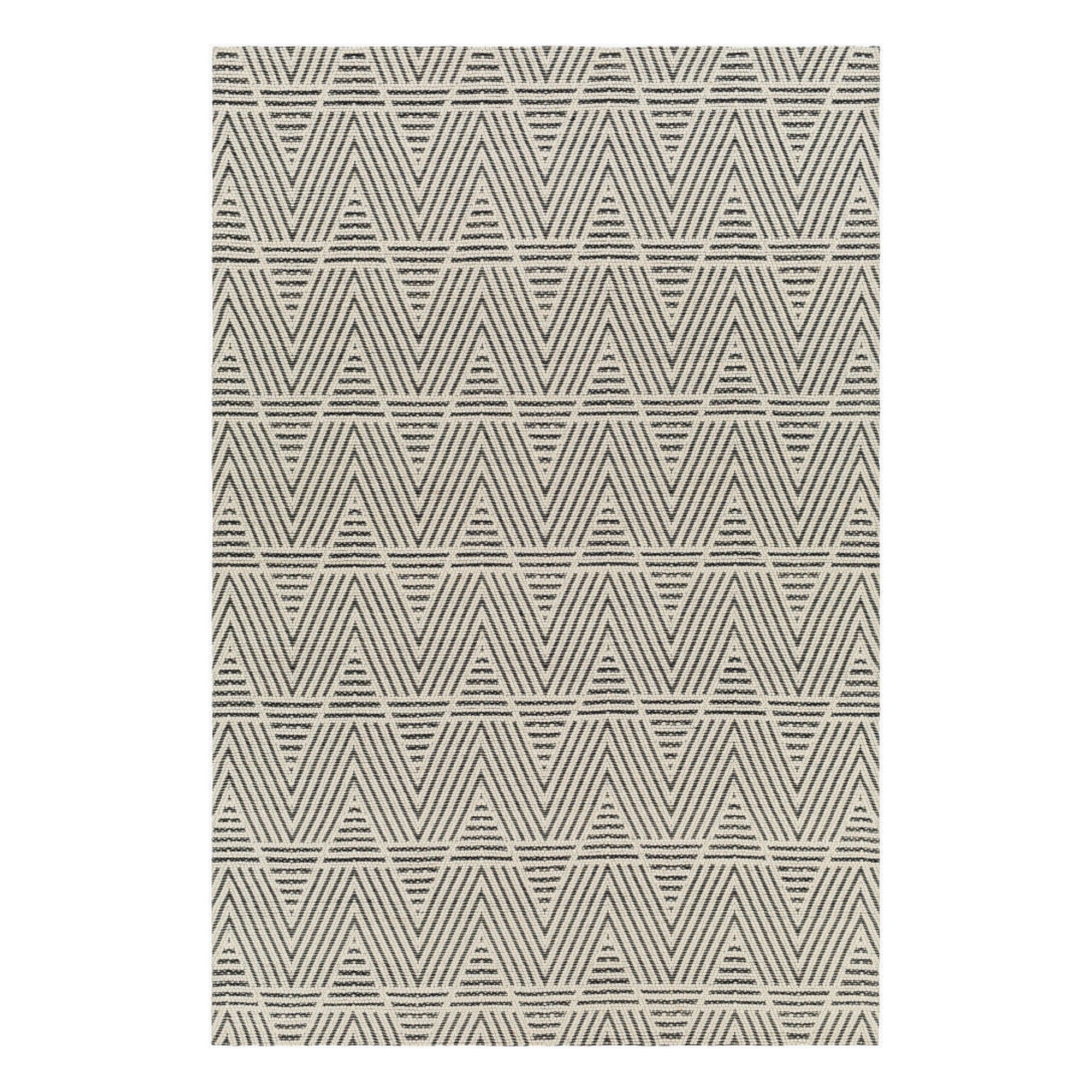 Nevada Black/Off-White Handmade Rug - 27" x 45"