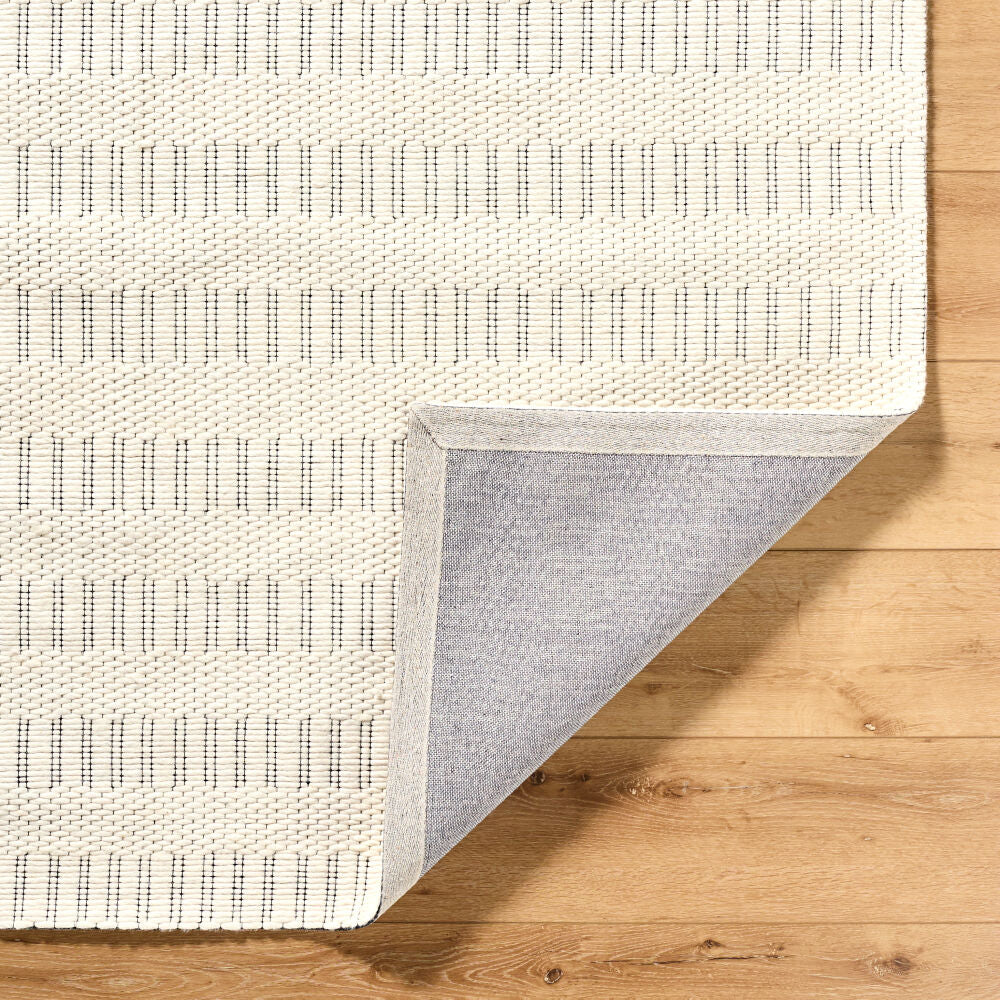 Nevada Black/Cream Handmade Rug - fold