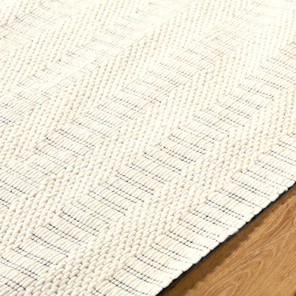 Nevada Black/Cream Handmade Rug - texture