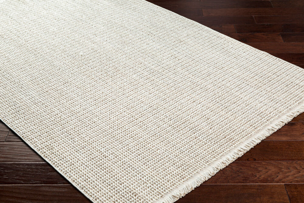 New Delhi Cream/Light Gray Machine Woven Rug NWH-2303 - corner