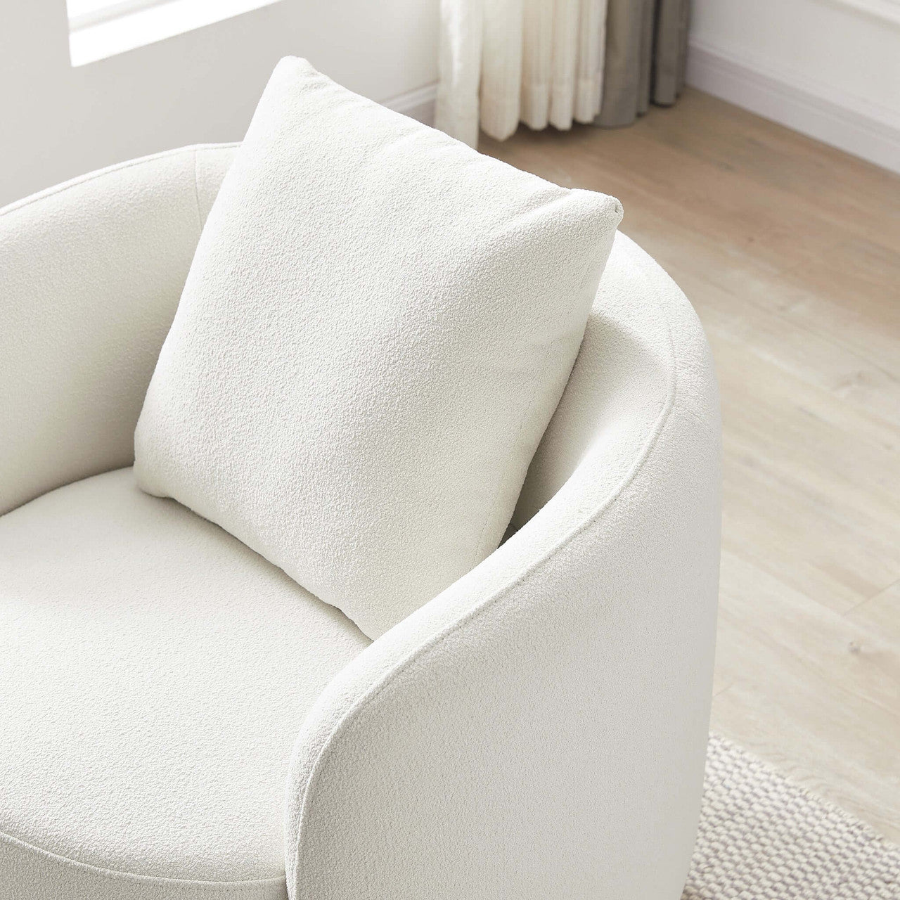 Dylan Boucle Lounge Chair - Cream