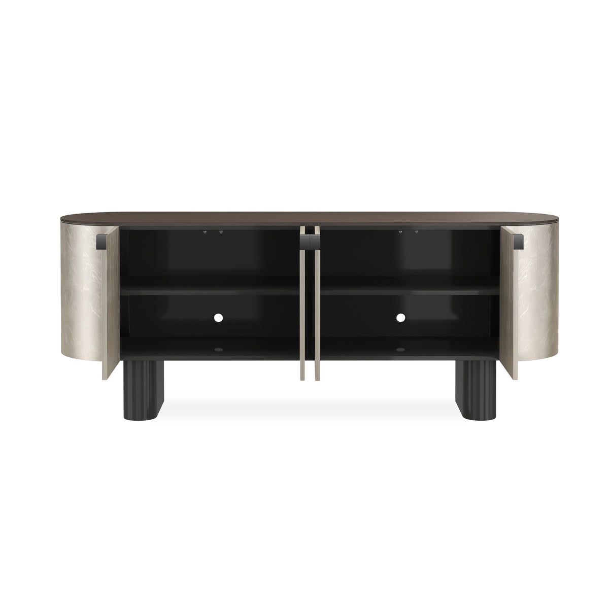 Gustav Charcoal Leaf Entertainment Console 82" by Caracole - view 5