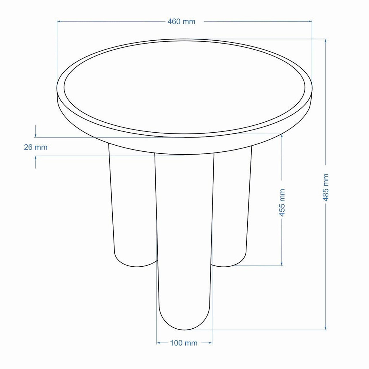 Eclat - Sofia Enamel End Table - Aegean Teal
