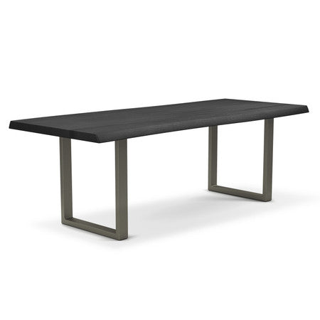 Brooks Dining Table U Base 40" x 79" Ebonized Top - Pewter Base
