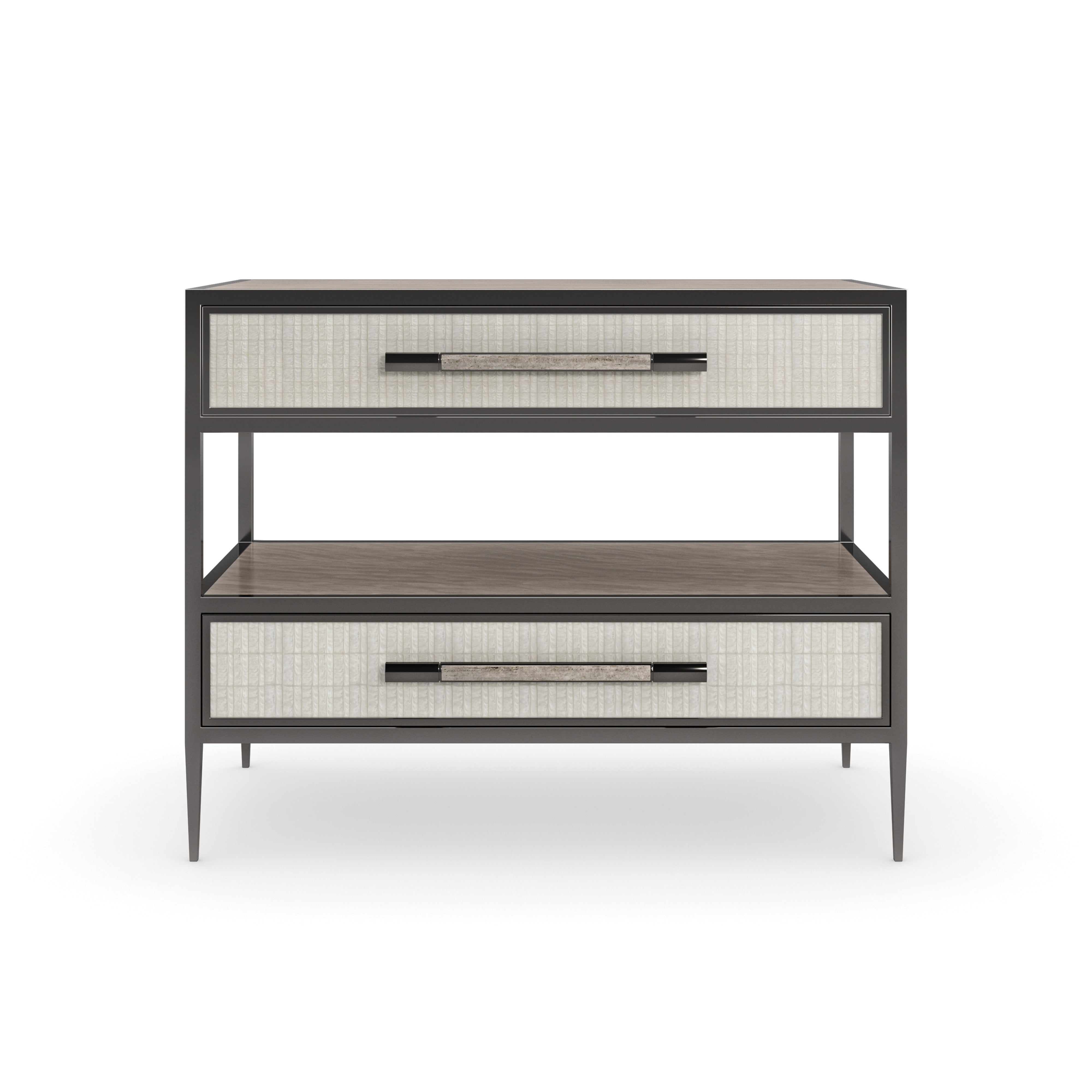 Dual Impressions Deep Bronze Nightstand 34" by Caracole