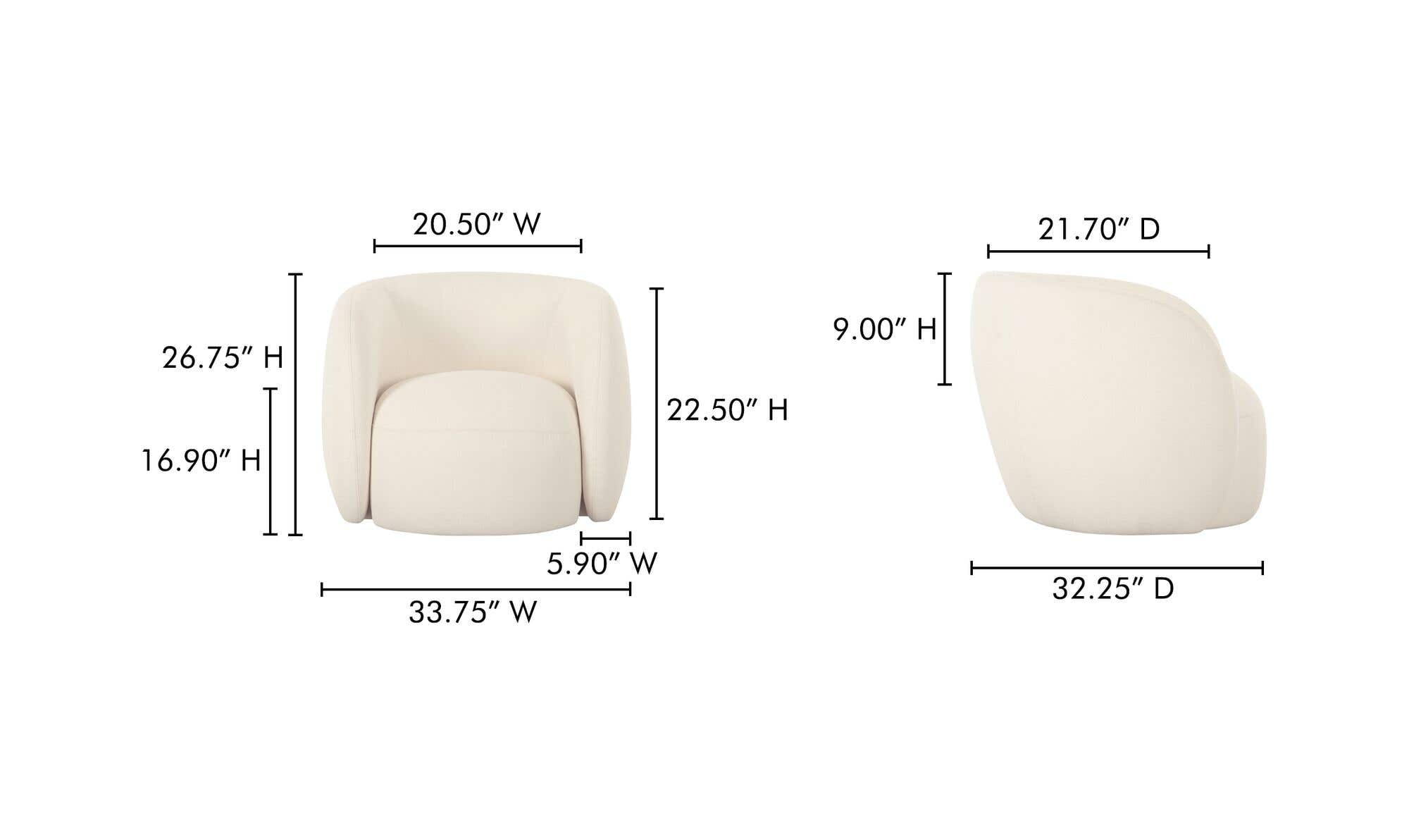 Rae Outdoor Accent Chair Cream by Moe's Home Collection - view 13