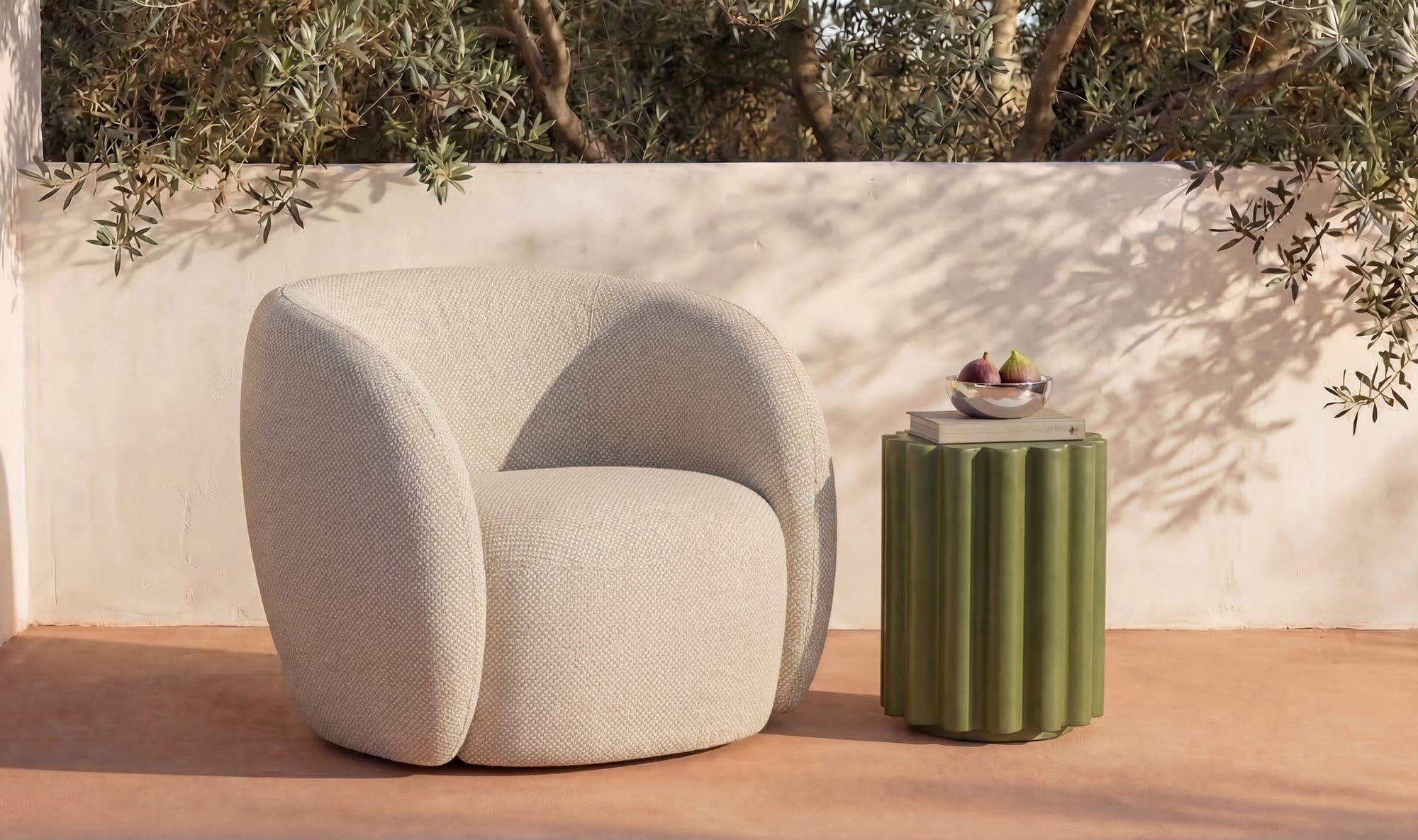 Rae Outdoor Accent Chair Beige Check by Moe's Home Collection - view 6