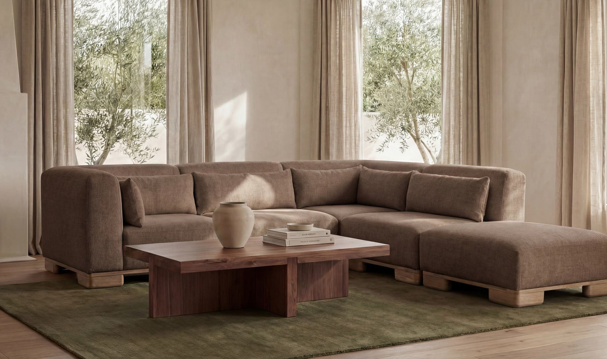 June Ottoman Dark Brown by Moe's Home Collection - view 4