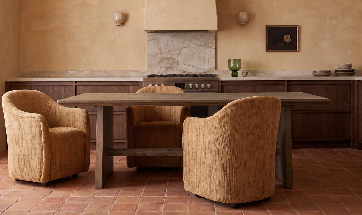 Drava Rolling Dining Chair Golden Wheat by Moe's Home Collection - view 3