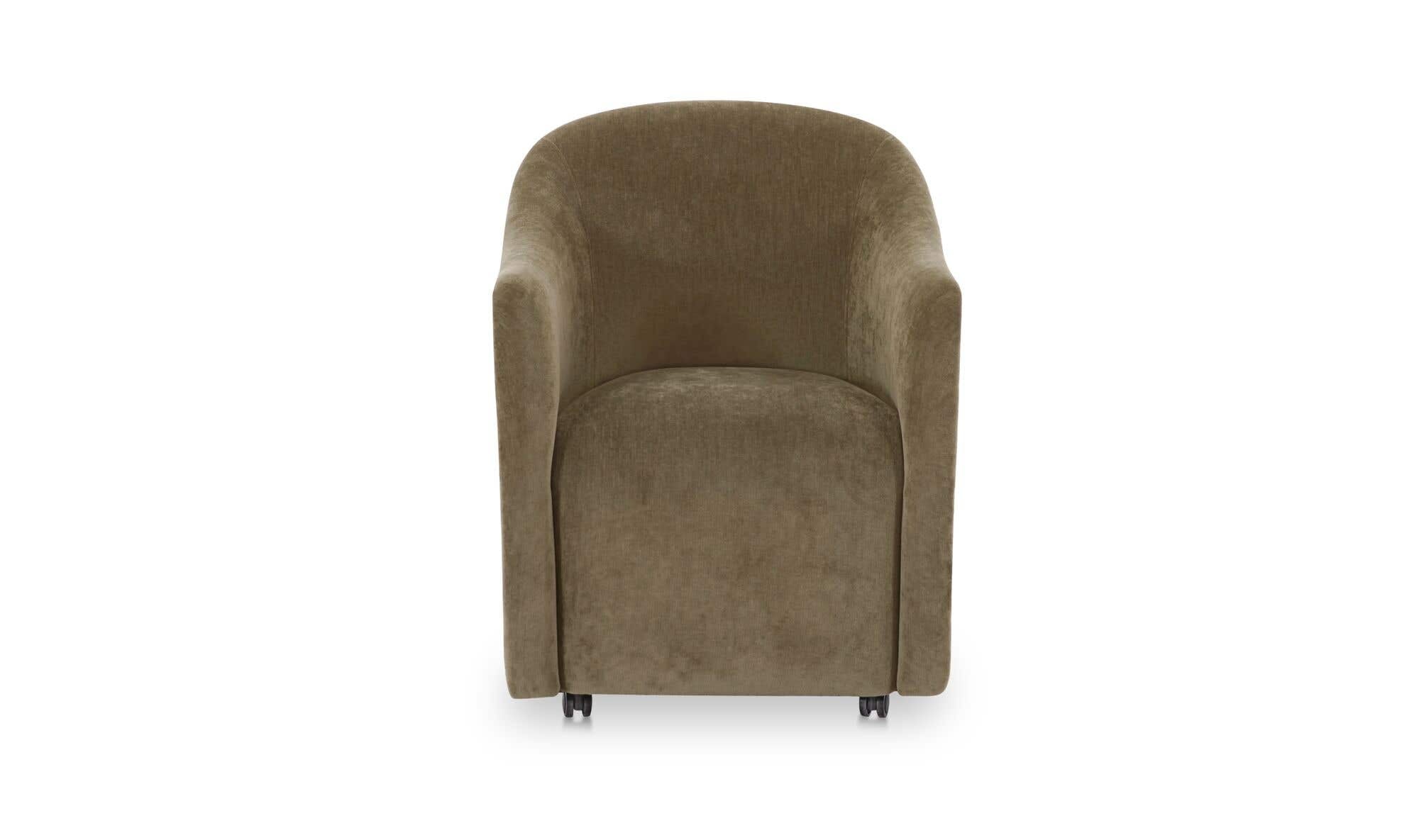 Drava Rolling Dining Chair Green by Moe's Home Collection - view 4