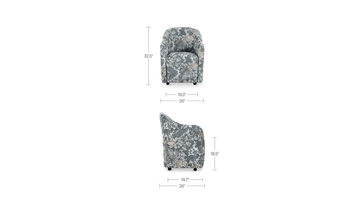 Drava Rolling Dining Chair Tapestry by Moe's Home Collection - view 10