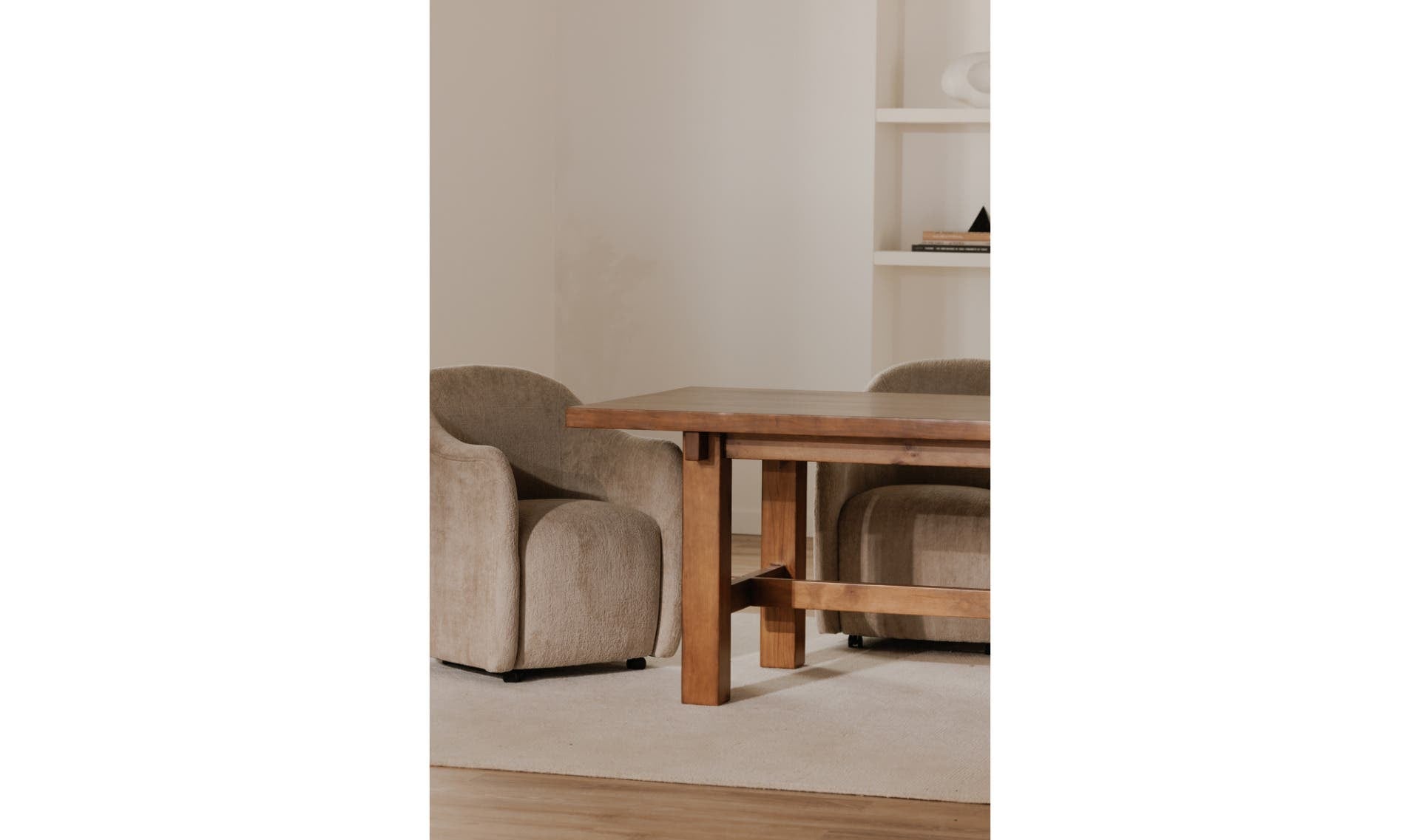 Drava Rolling Dining Chair Beige by Moe's Home Collection - view 10