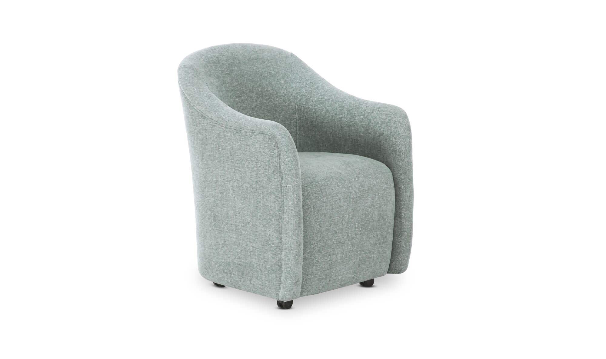 Drava Rolling Dining Chair Light Blue by Moe's Home Collection - view 5