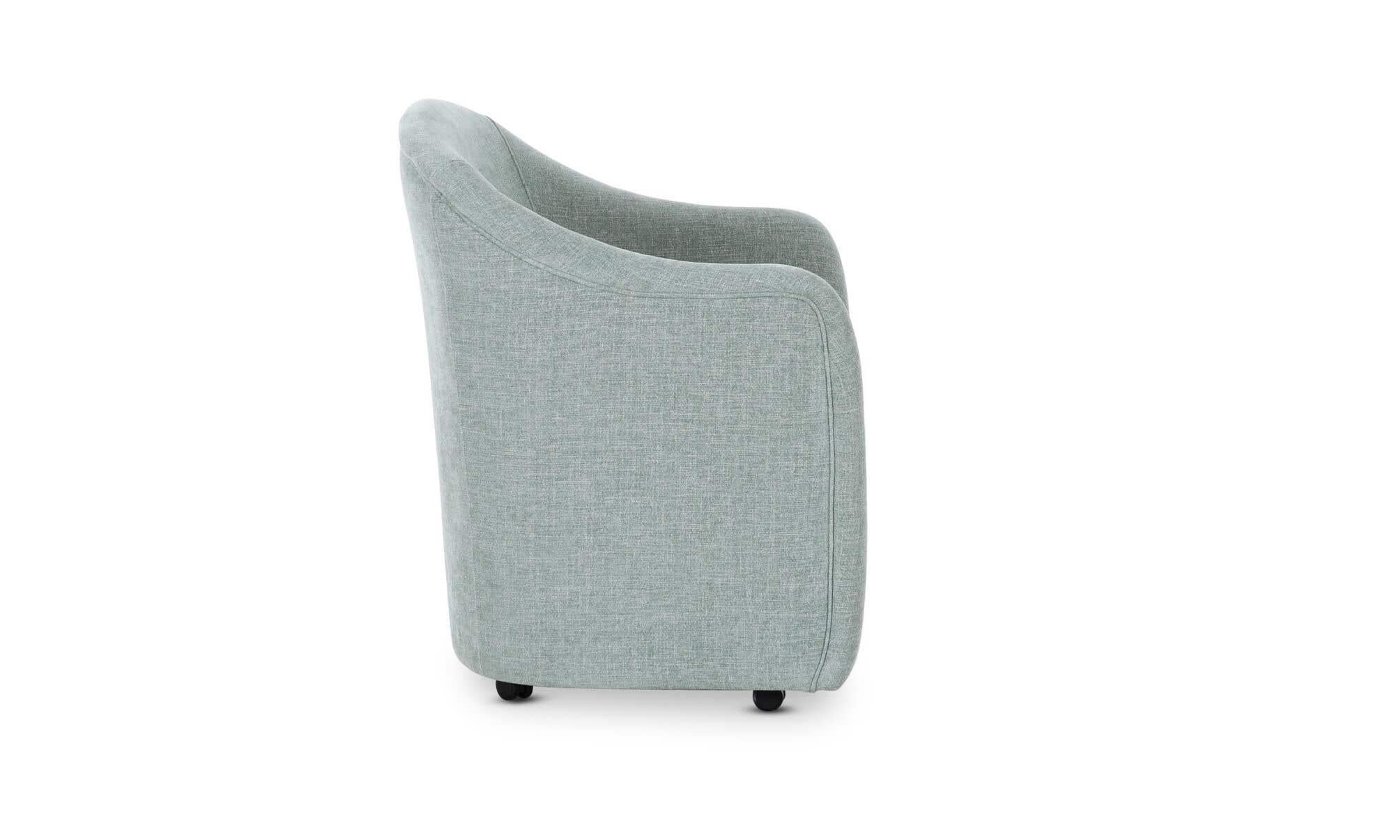 Drava Rolling Dining Chair Light Blue by Moe's Home Collection - view 6