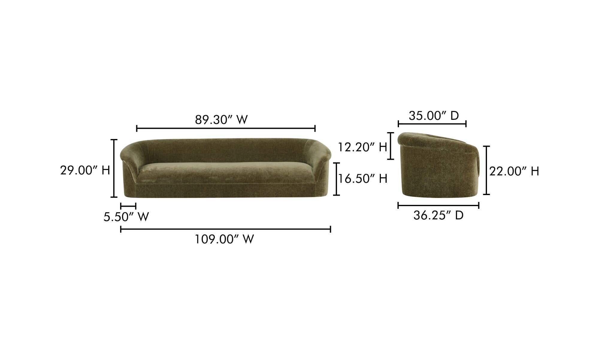 Thora Sofa Dark Green by Moe's Home Collection - view 16
