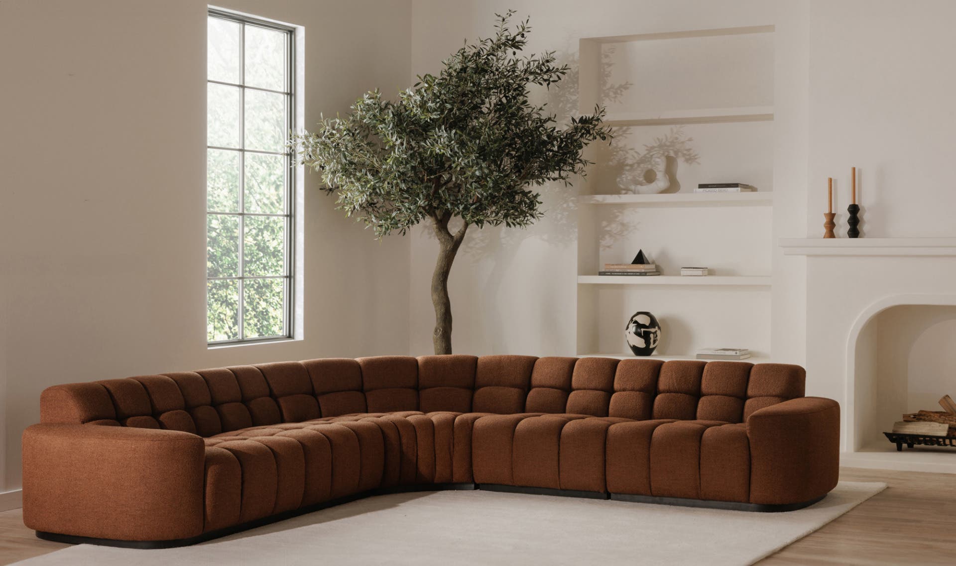 Roman L-Shaped Sectional Rust by Moe's Home Collection - view 7