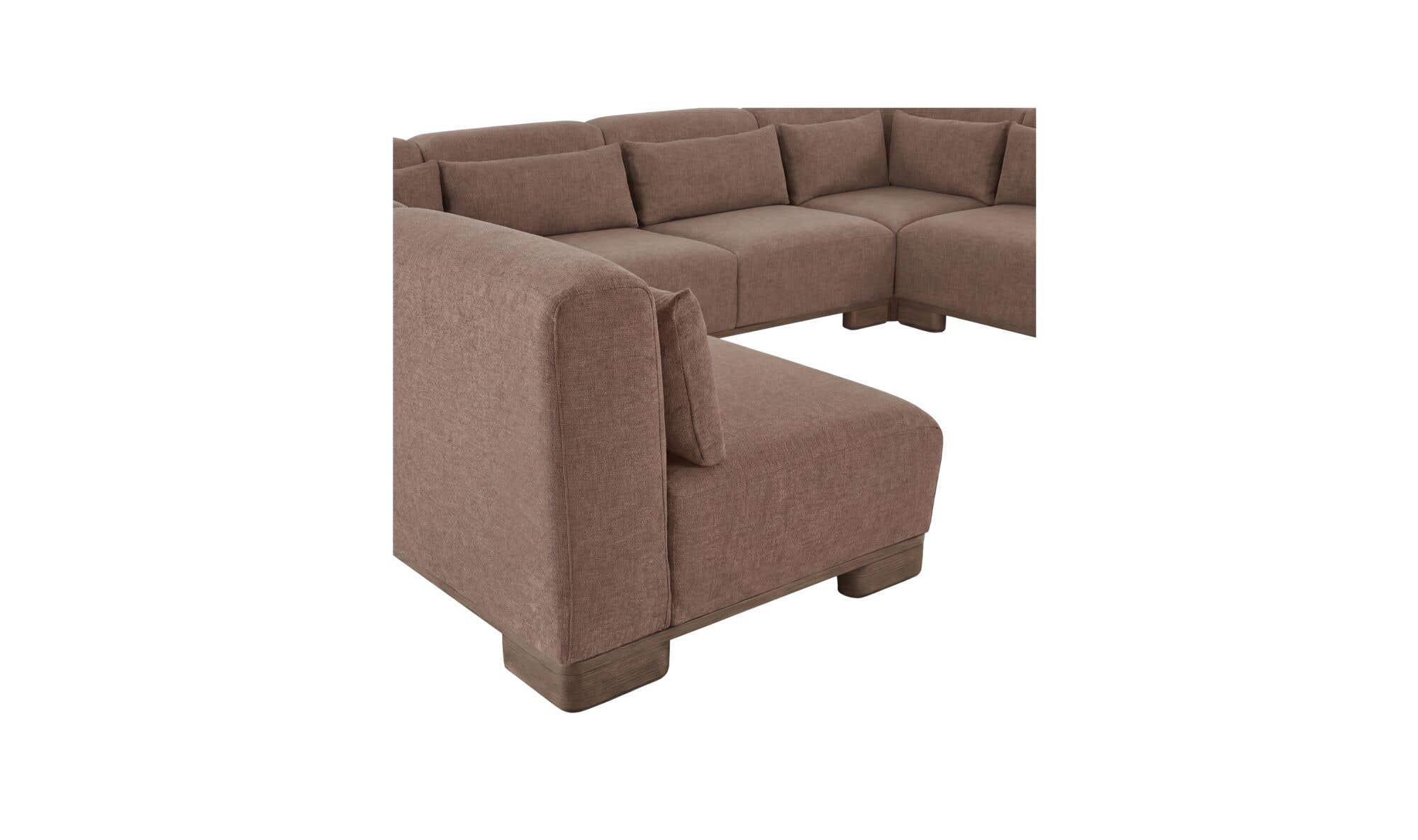 June U Shaped Modular Sectional Dark Brown by Moe's Home Collection - view 6