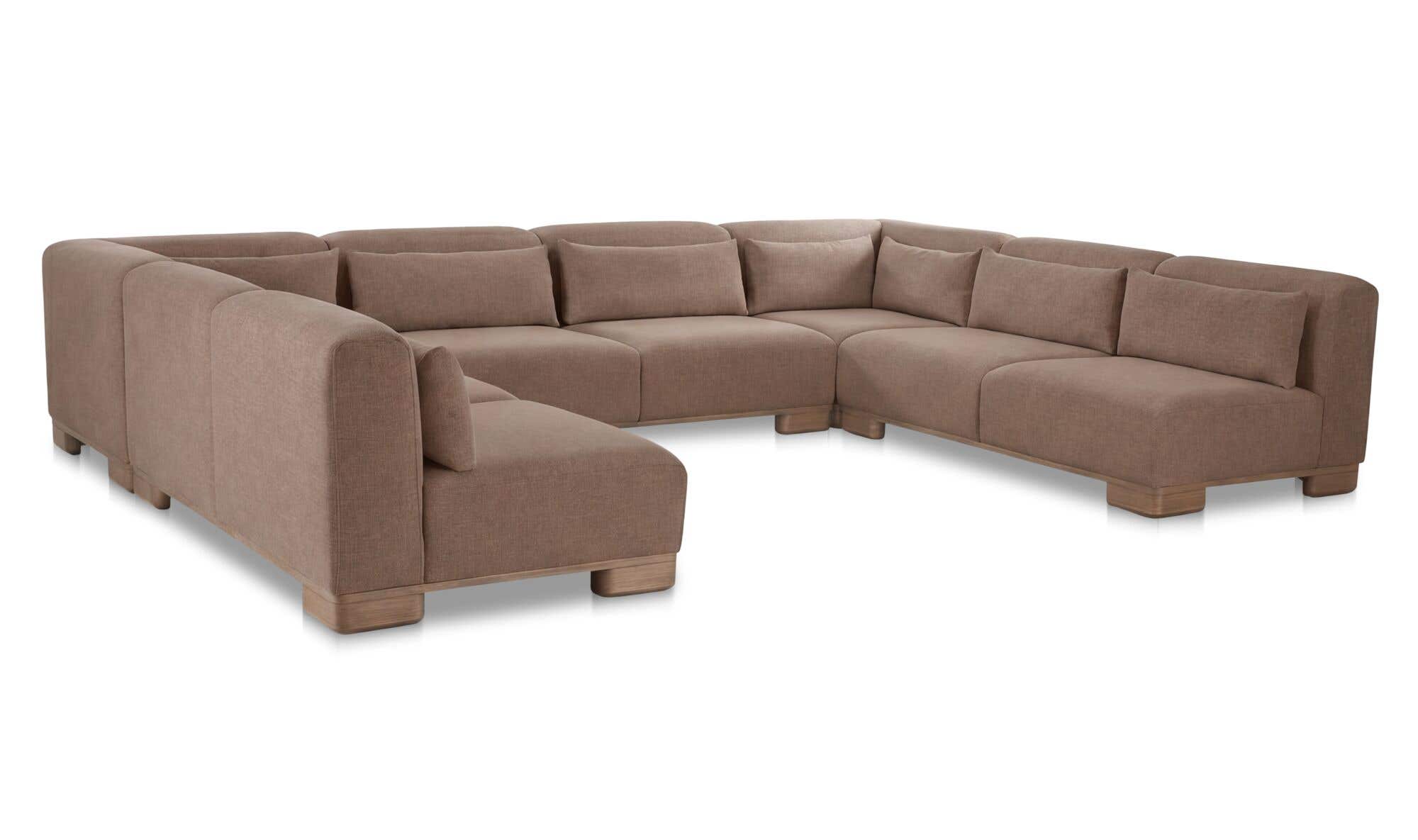 June U Shaped Modular Sectional Dark Brown by Moe's Home Collection - view 3