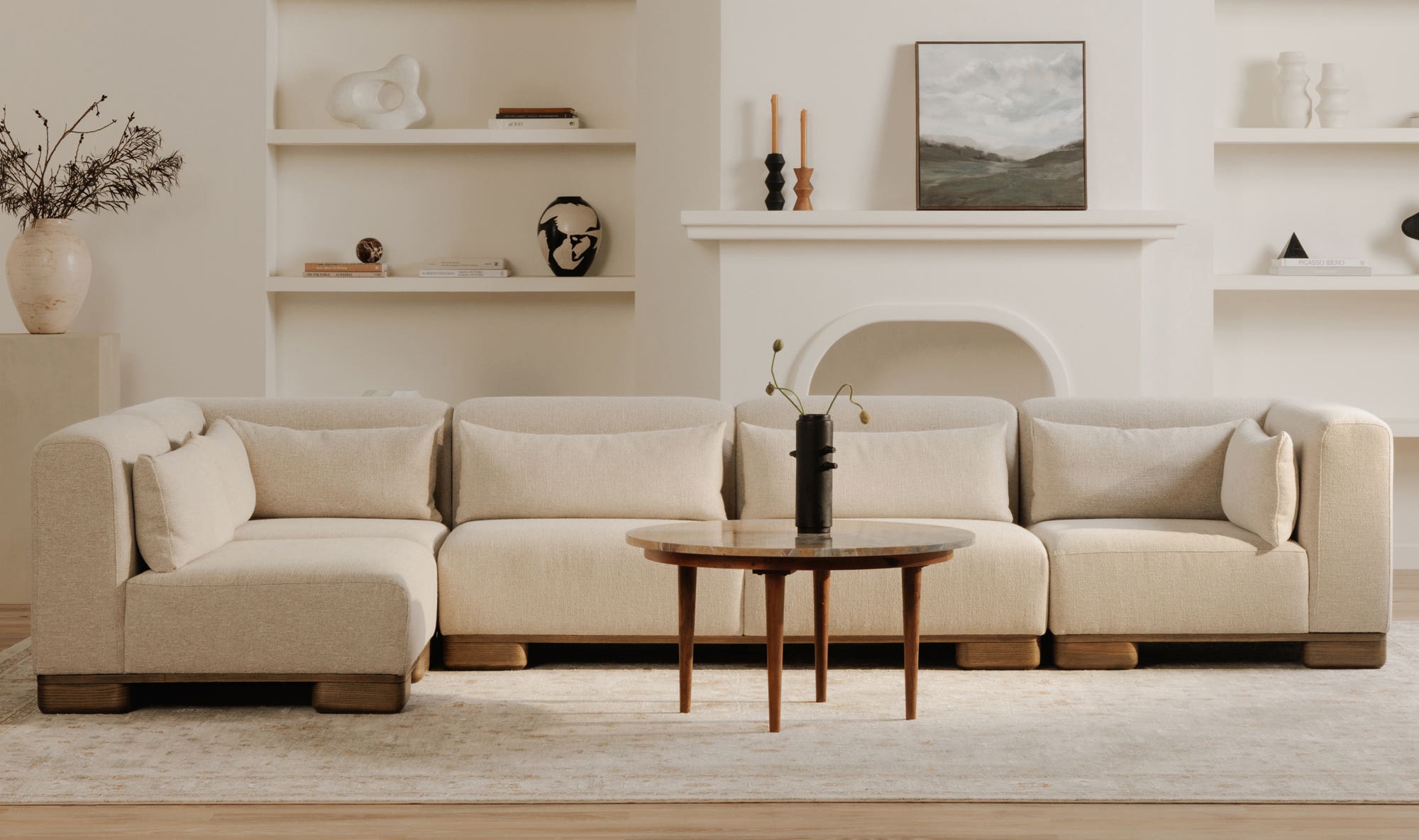 June U Shaped Modular Sectional Oatmeal by Moe's Home Collection - view 4