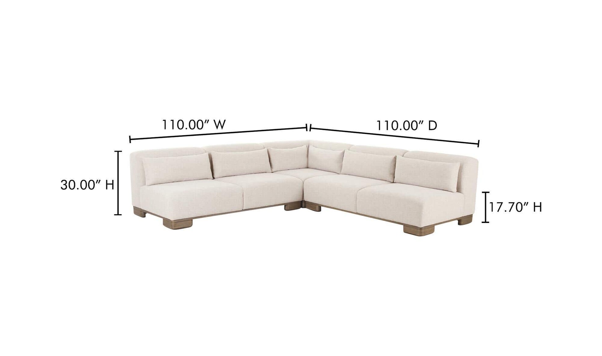 June Corner Modular Sectional Oatmeal by Moe's Home Collection - view 12