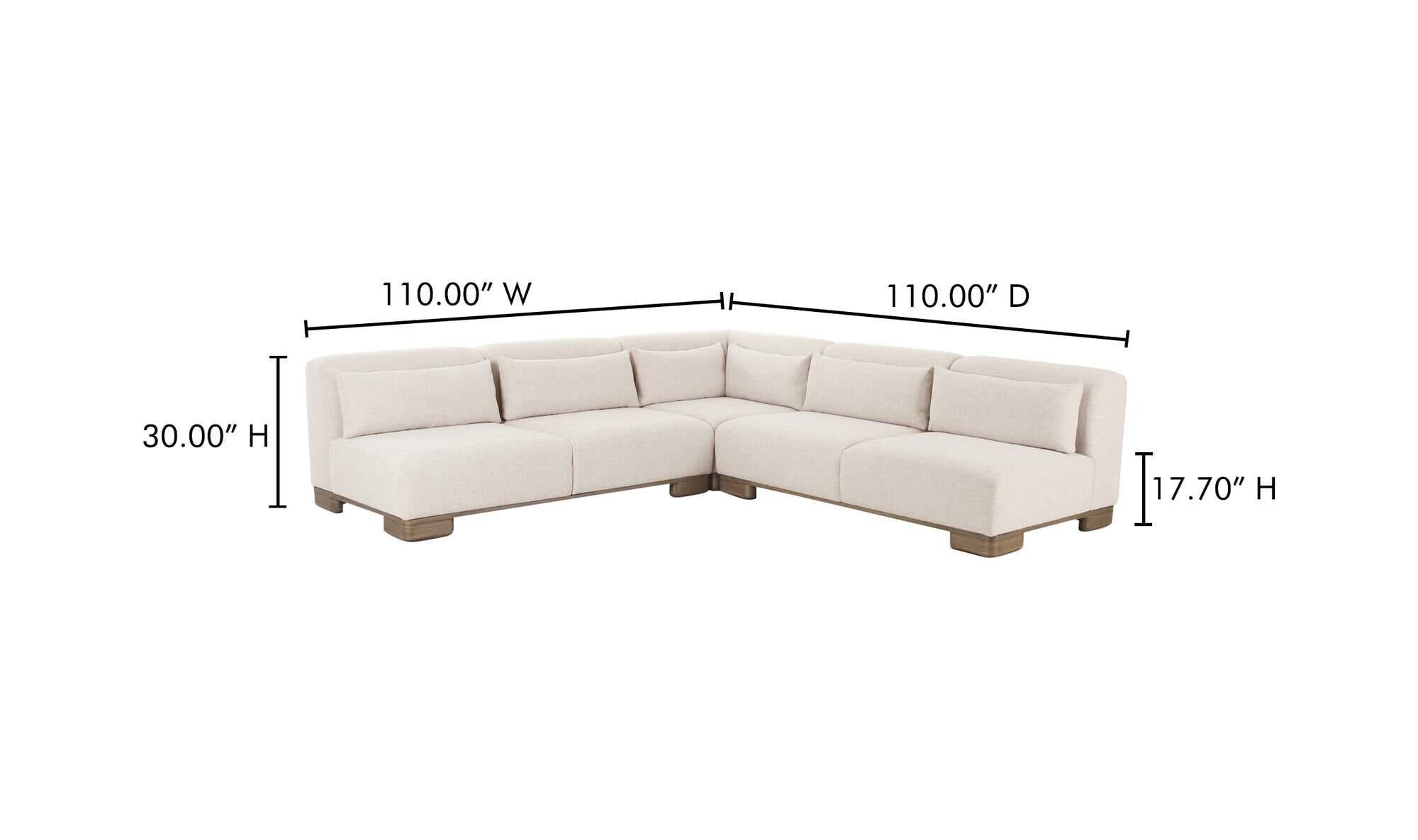 June Corner Modular Sectional Oatmeal by Moe's Home Collection - view 12