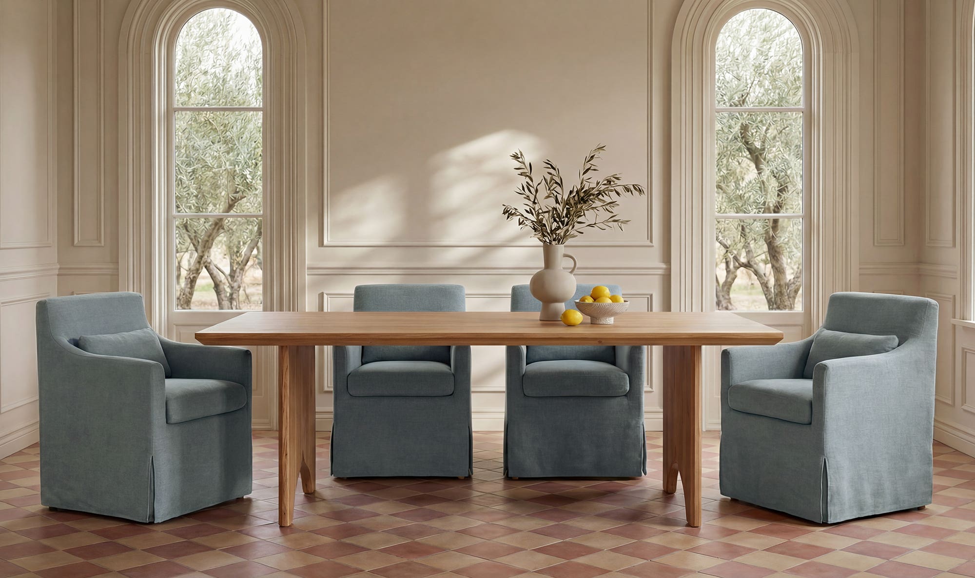 Lydia Slipcover Dining Chair Blue by Moe's Home Collection - view 5
