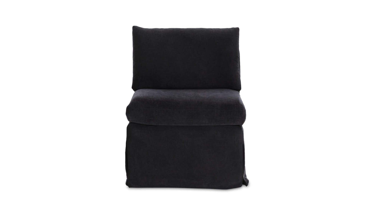 Fable Slipcover Dining Slipper Chair Black by Moe's Home Collection - view 2