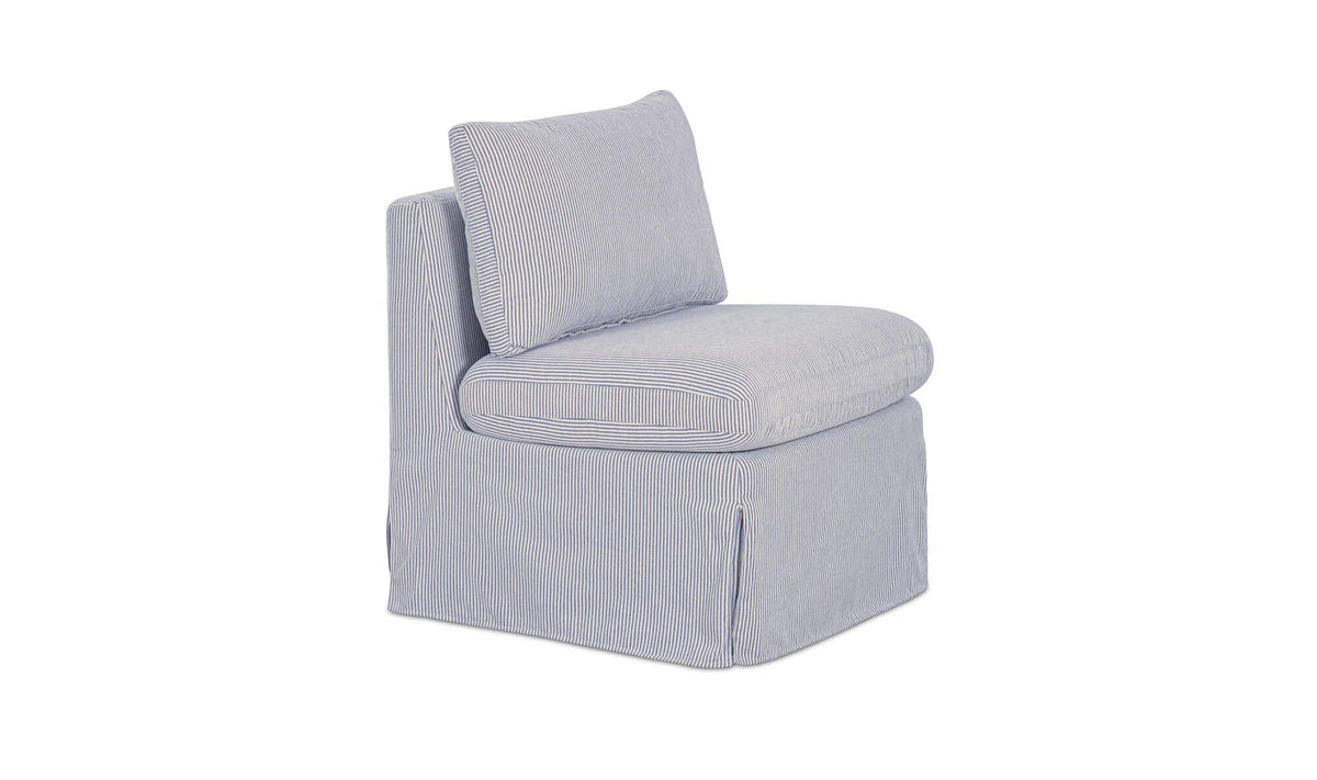 Fable Slipcover Dining Slipper Chair Navy Stripe by Moe's Home Collection - view 4
