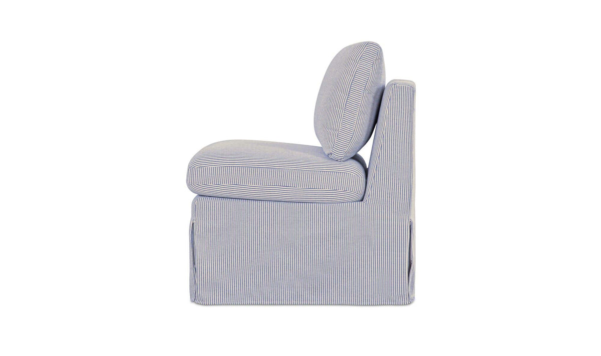 Fable Slipcover Dining Slipper Chair Navy Stripe by Moe's Home Collection - view 9