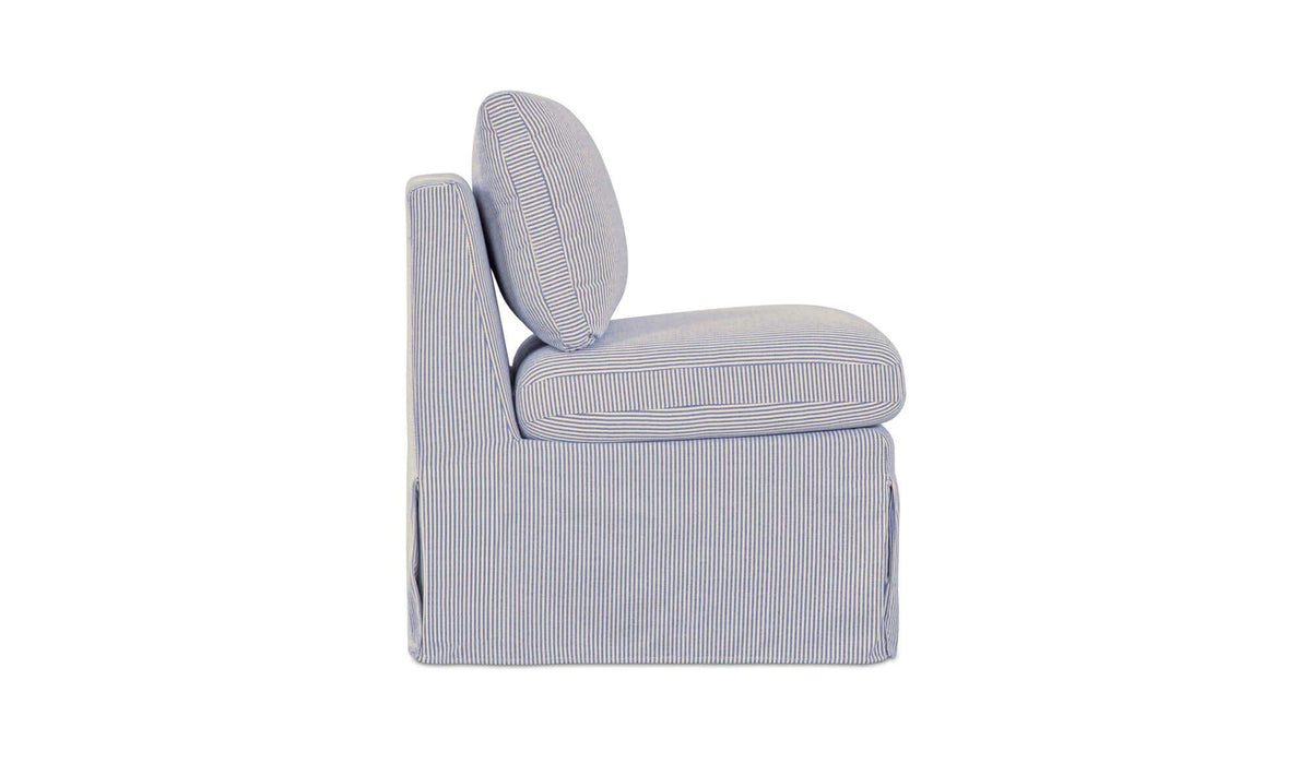 Fable Slipcover Dining Slipper Chair Navy Stripe by Moe's Home Collection - view 5