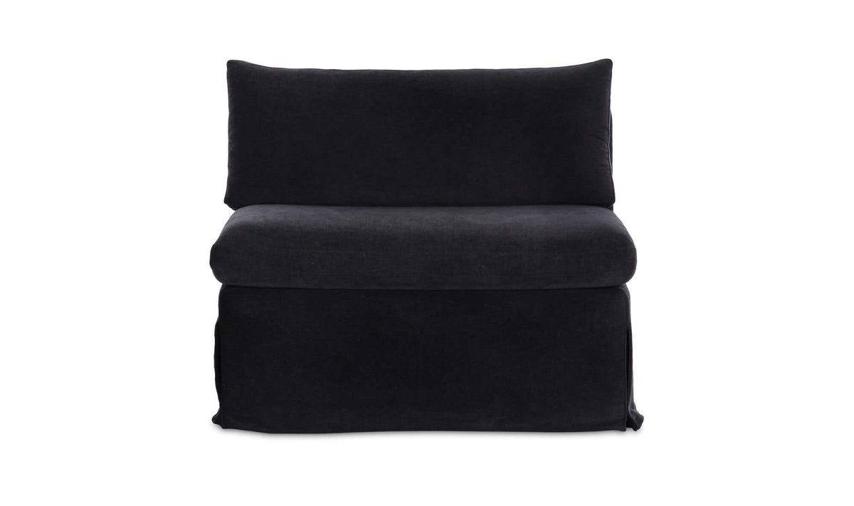 Fable Slipcover Dining Chair and Half Black by Moe's Home Collection - view 2