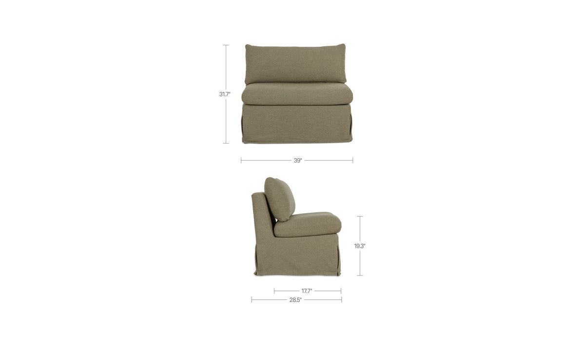 Fable Slipcover Dining Chair and Half Olive by Moe's Home Collection - view 13