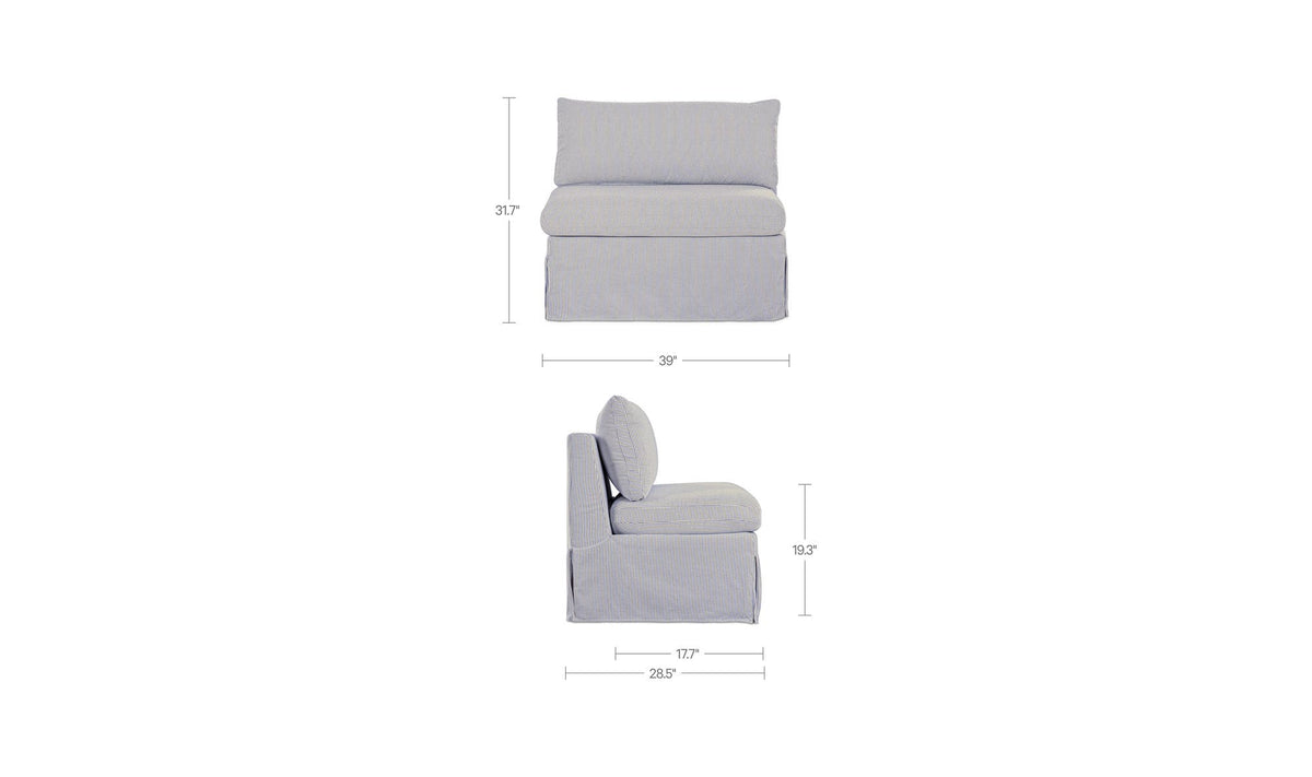 Fable Slipcover Dining Chair and Half Navy Stripe by Moe's Home Collection - view 15
