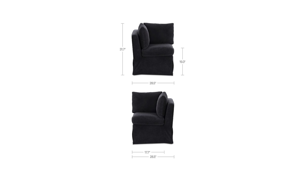 Fable Slipcover Dining Corner Chair Black by Moe's Home Collection - view 16