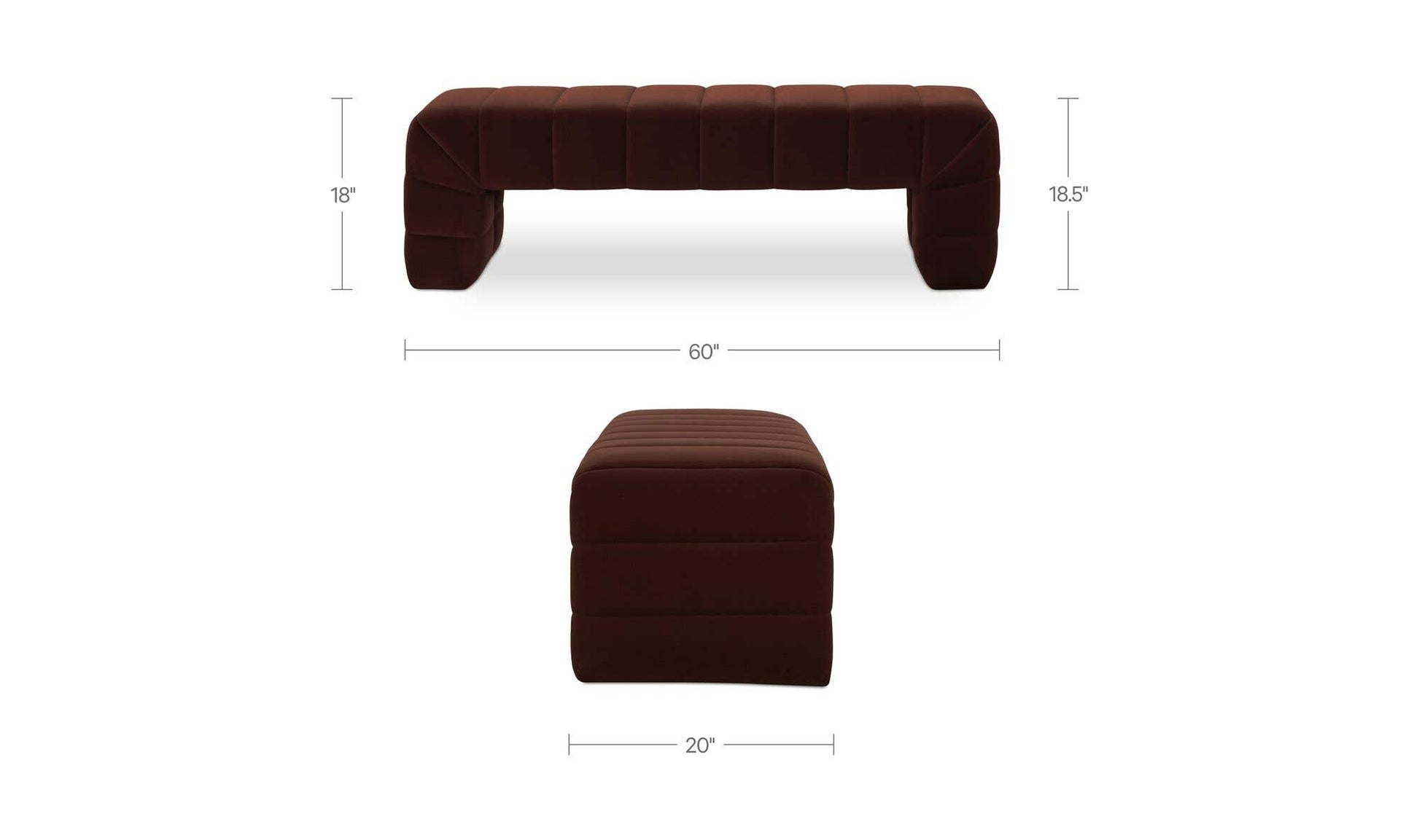 Verity Bench Warm Brown by Moe's Home Collection - view 12