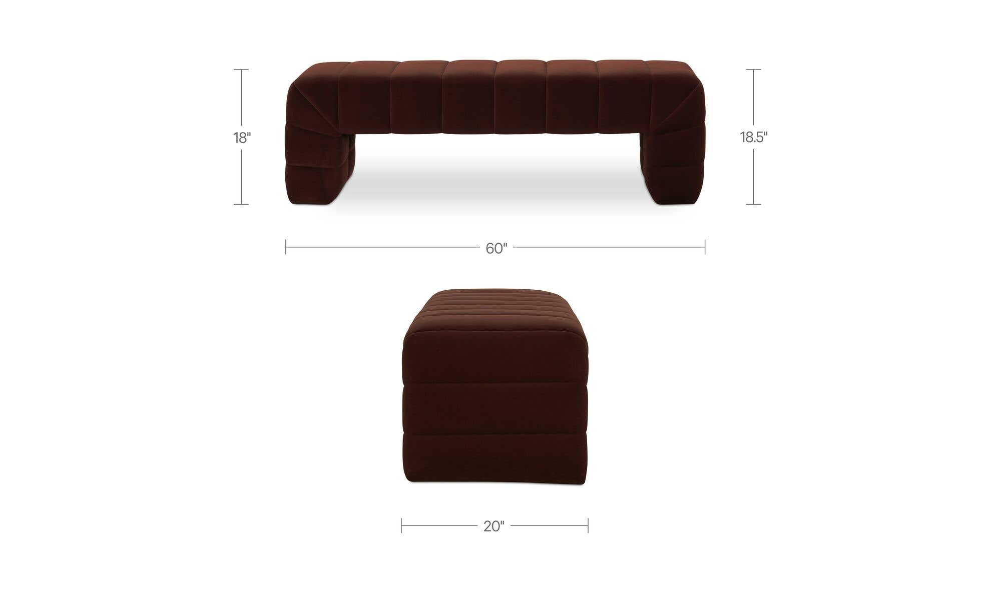 Verity Bench Warm Brown by Moe's Home Collection - view 12