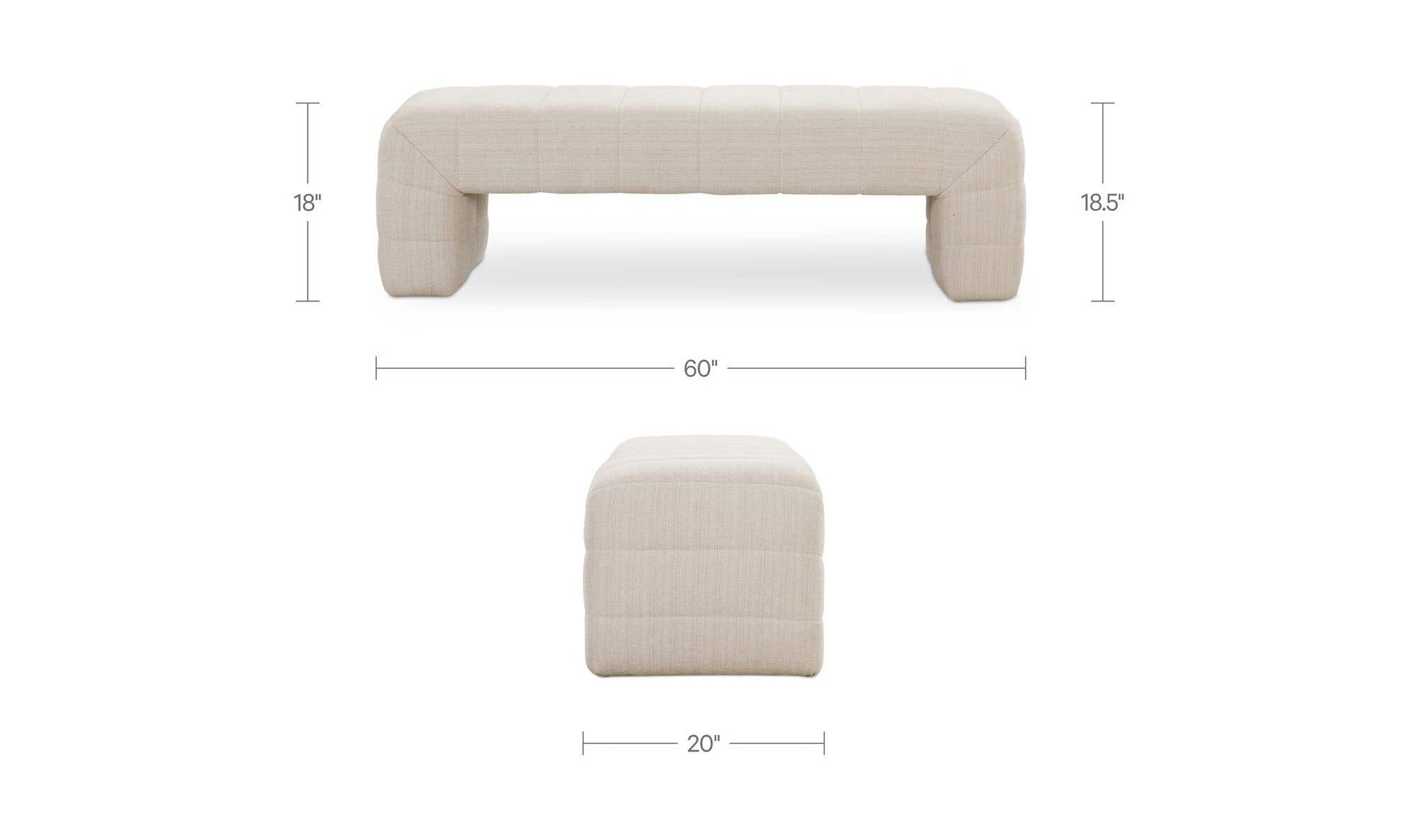 Verity Bench Oatmeal by Moe's Home Collection - view 12