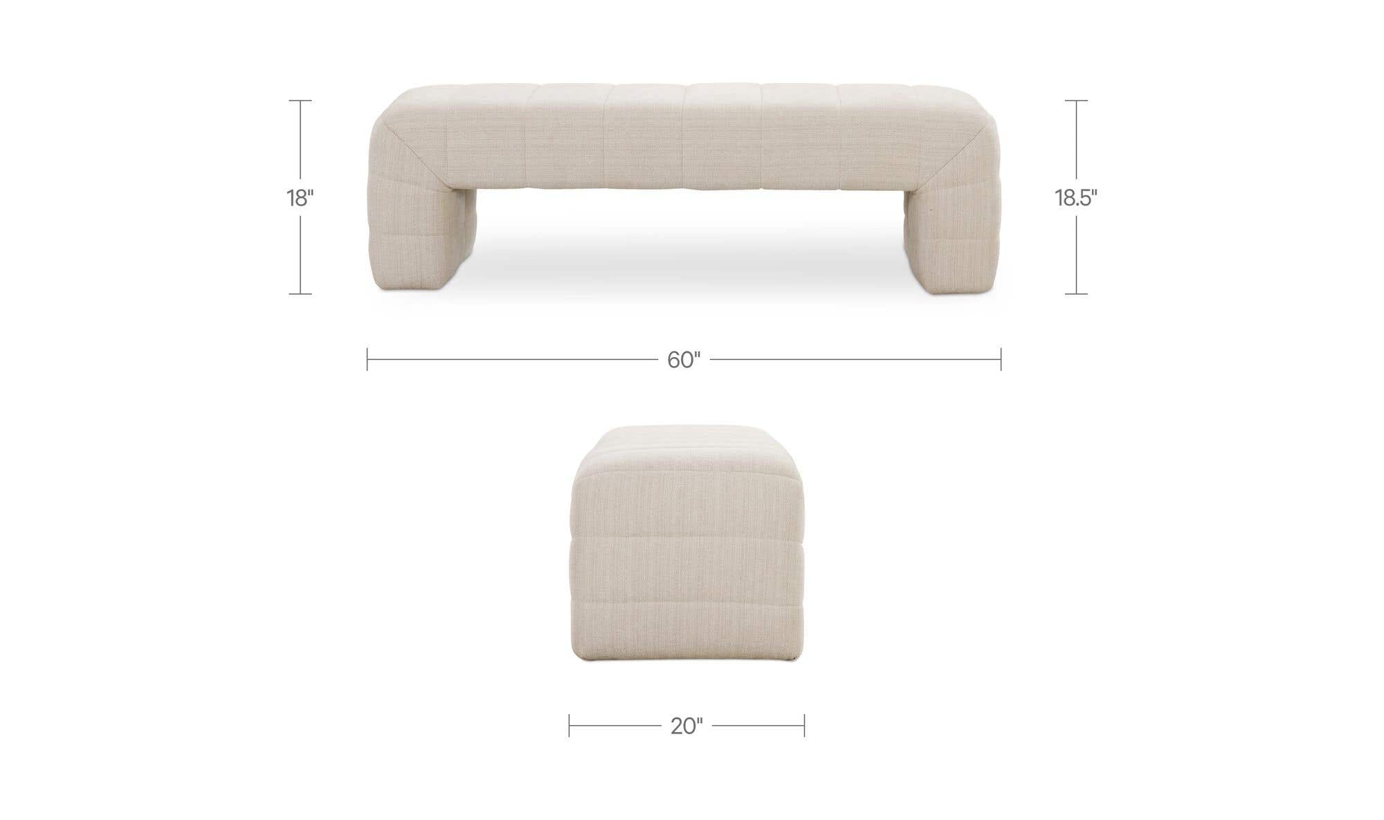 Verity Bench Oatmeal by Moe's Home Collection - view 12