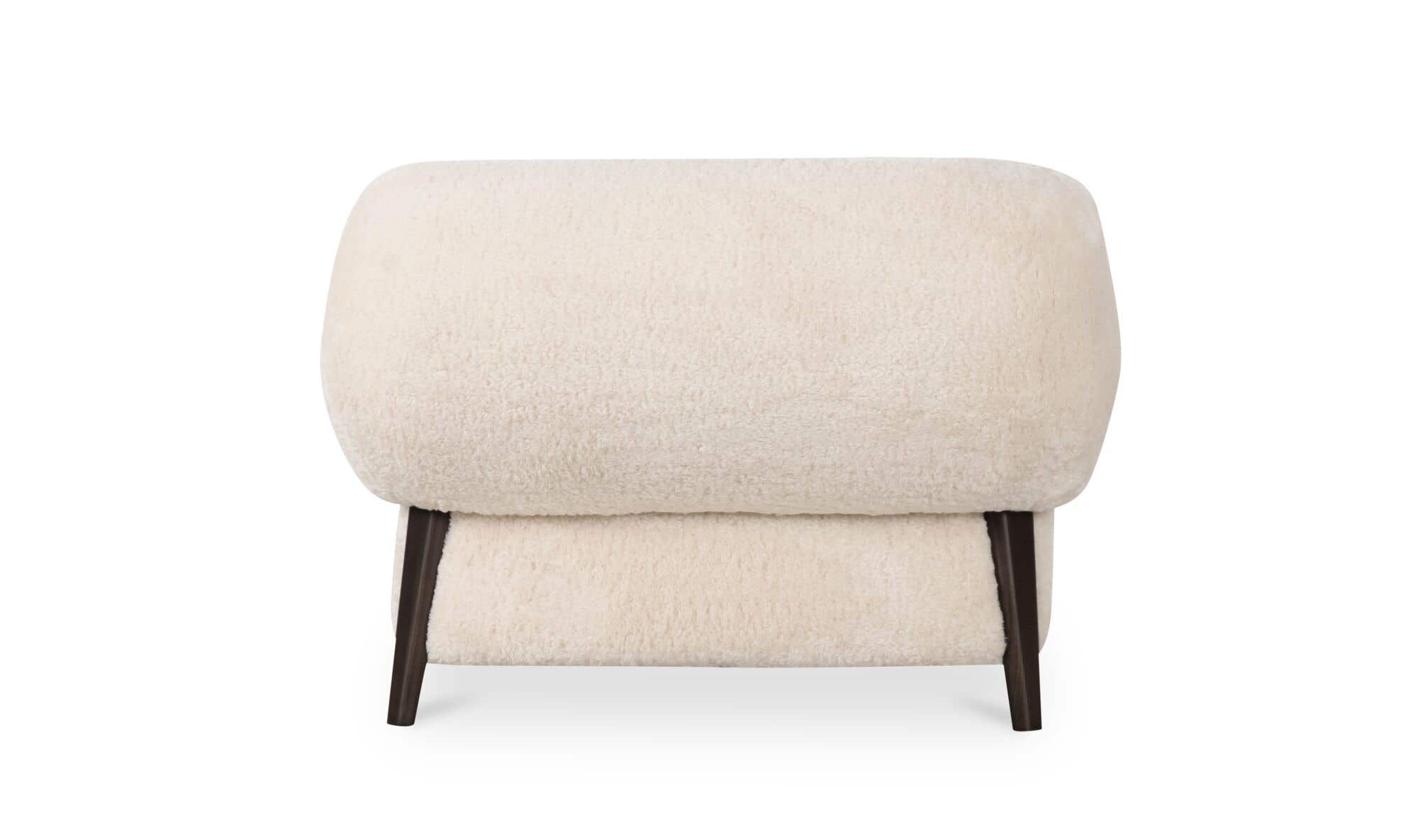 Devlin Lounge Chair Cream Faux Fur by Moe's Home Collection - view 9