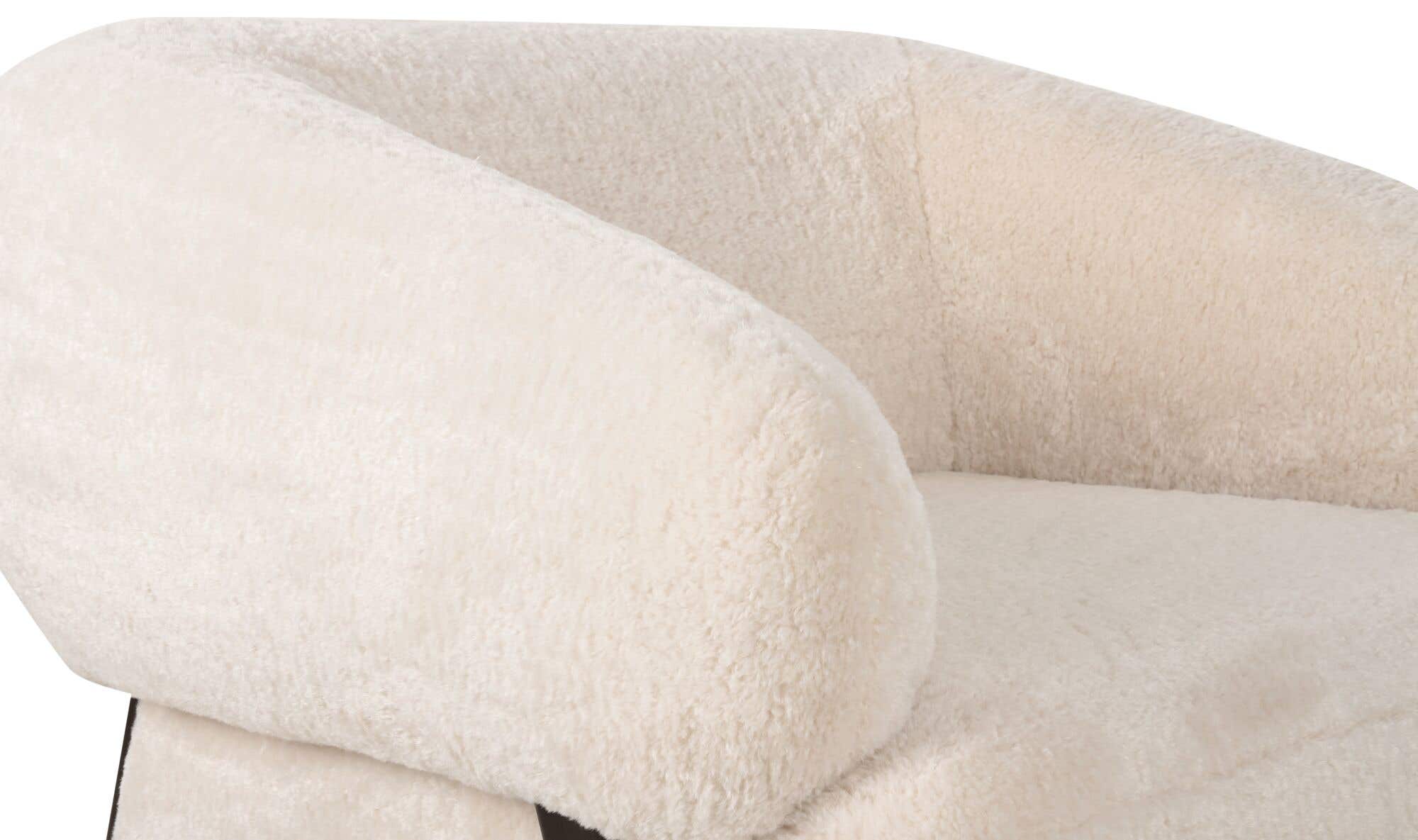 Devlin Lounge Chair Cream Faux Fur by Moe's Home Collection - view 11