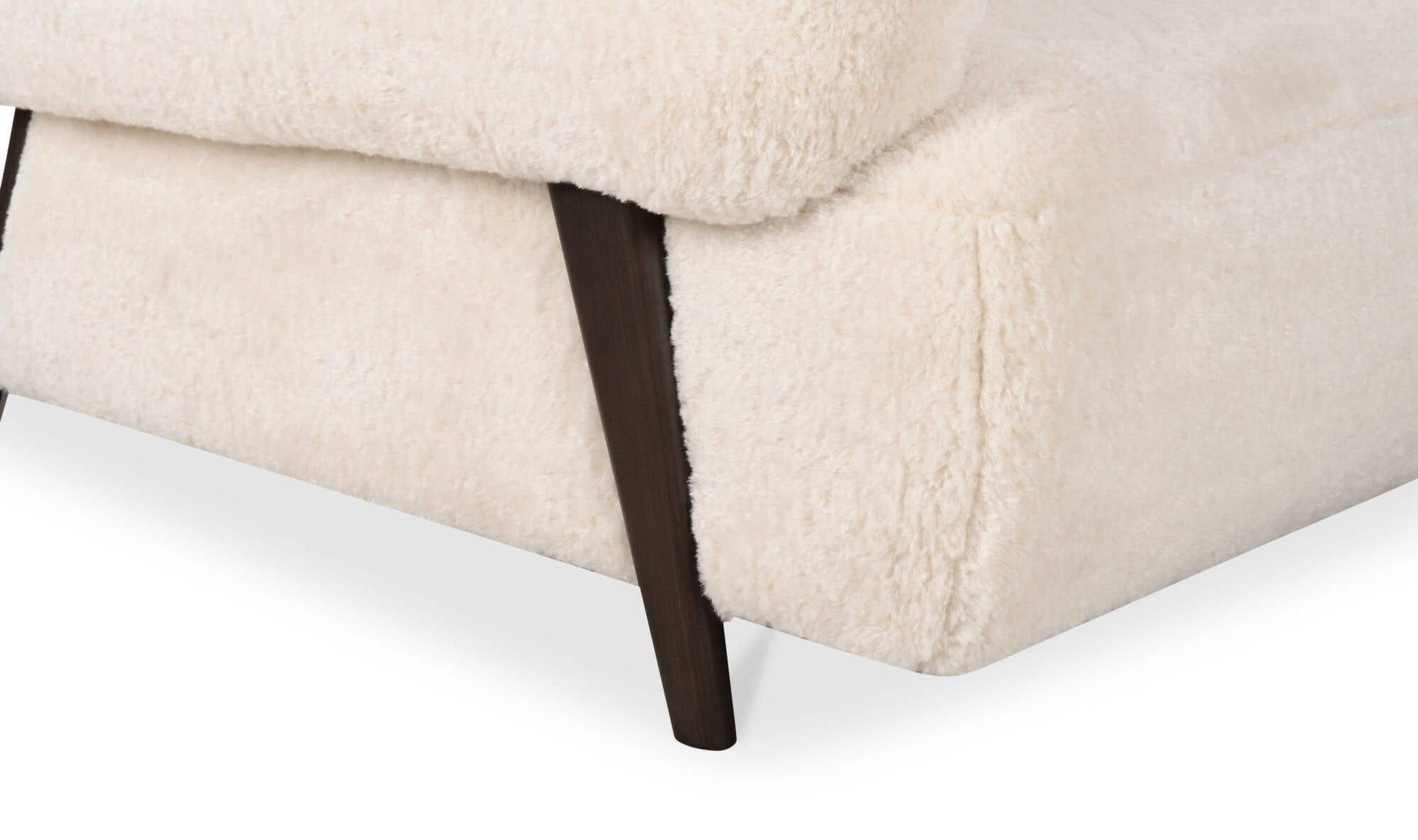 Devlin Lounge Chair Cream Faux Fur by Moe's Home Collection - view 12