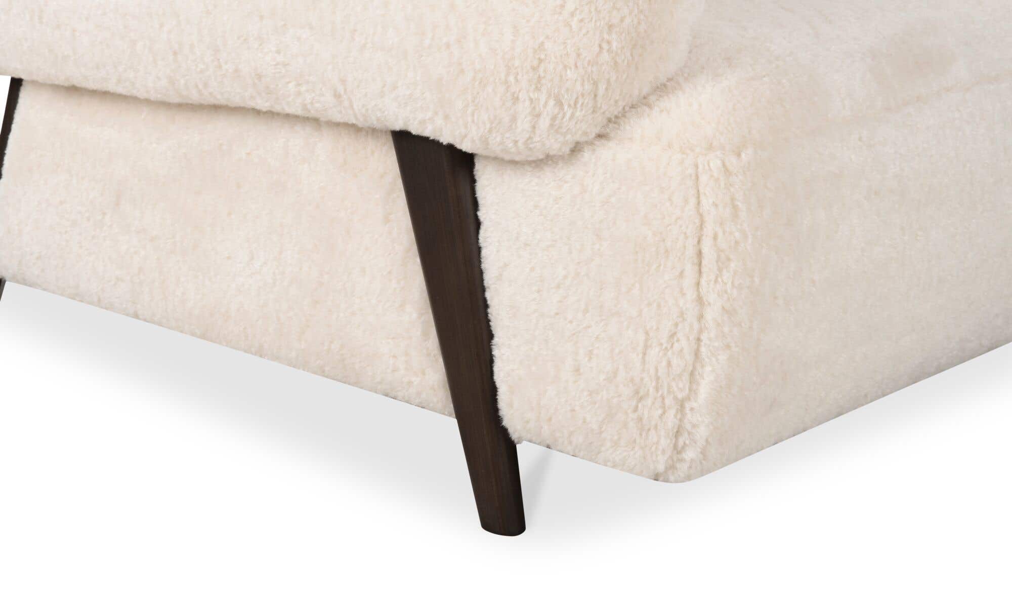 Devlin Lounge Chair Cream Faux Fur by Moe's Home Collection - view 12