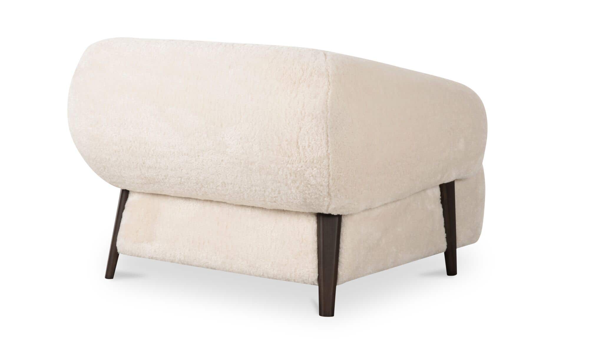 Devlin Lounge Chair Cream Faux Fur by Moe's Home Collection - view 10