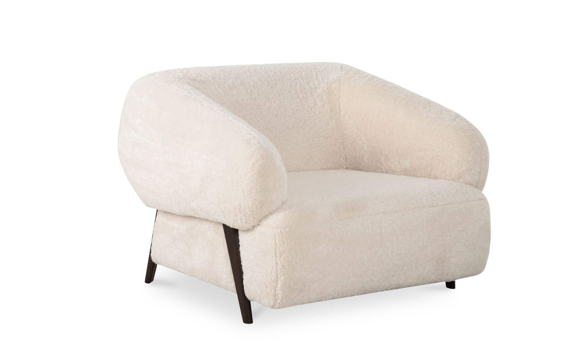 Devlin Lounge Chair Cream Faux Fur by Moe's Home Collection - view 7