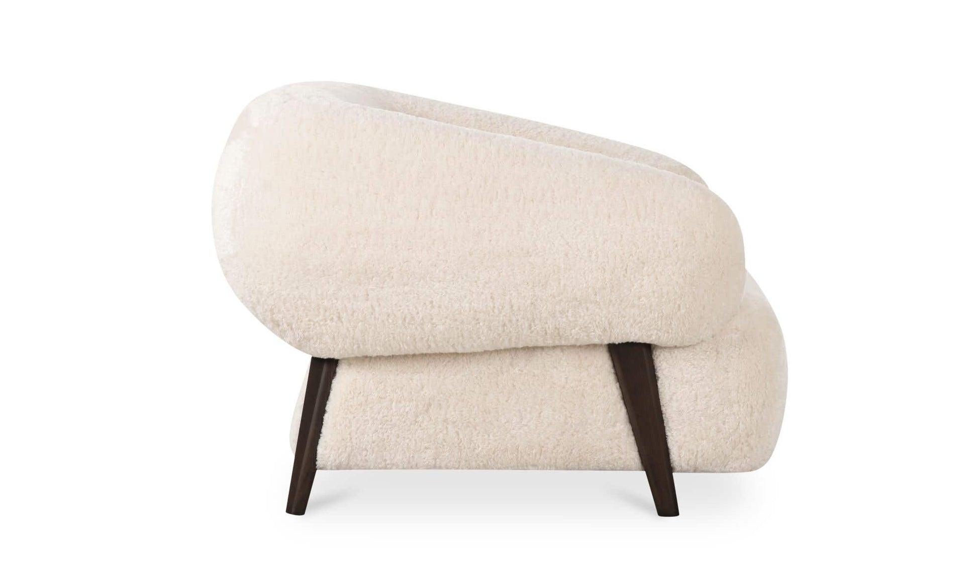 Devlin Lounge Chair Cream Faux Fur by Moe's Home Collection - view 8