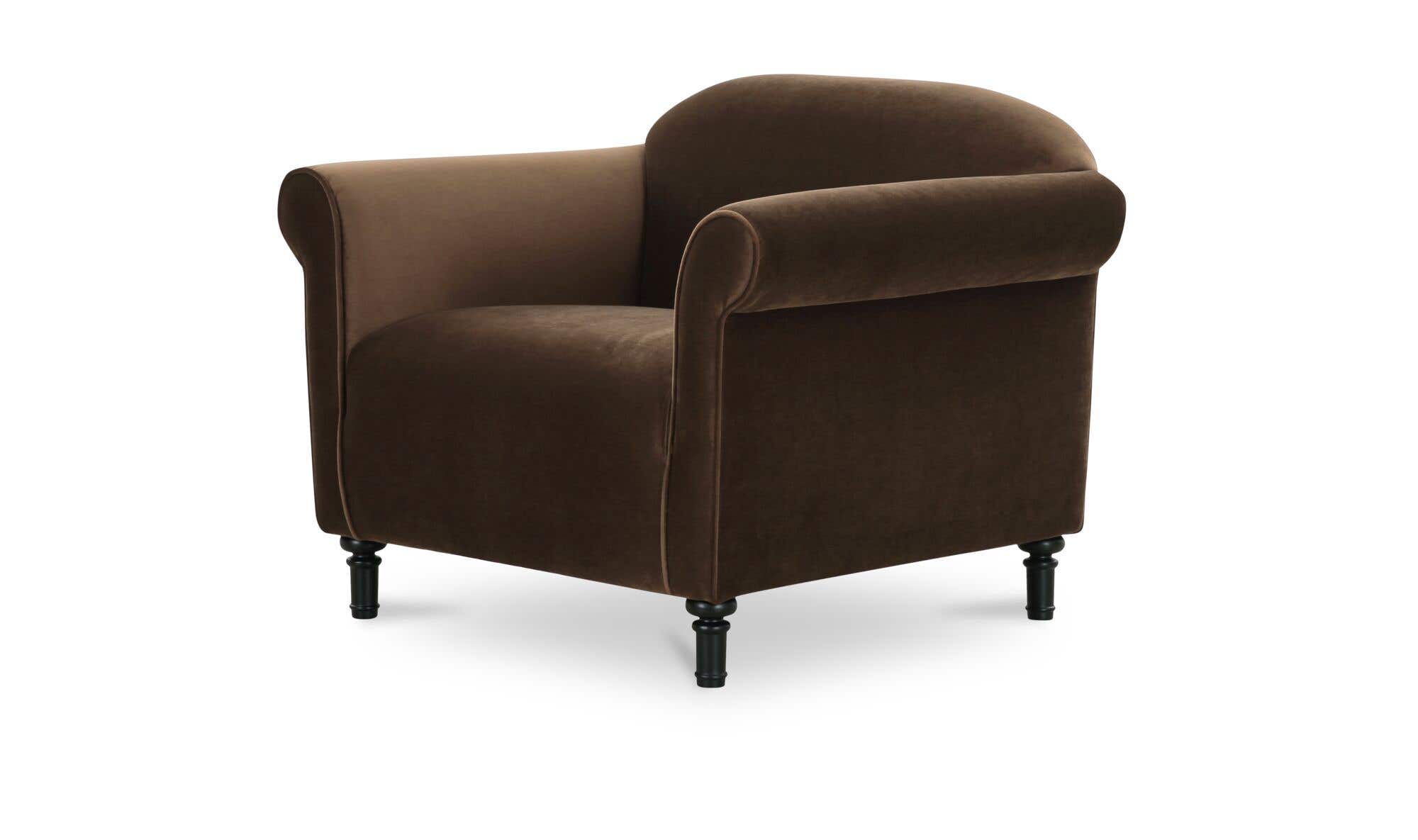 Harmony Accent Chair Dark Brown Faux Mohair by Moe's Home Collection - view 10